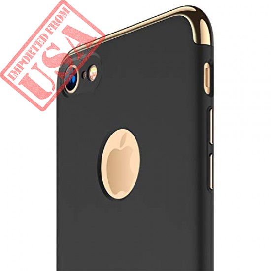 iPhone 7 Case, RANVOO 3 in 1 Hard Slim Anti-Scratch Protective Case with Electroplate Frame Matte Finish Case Cover for iPhone 7, [LOGO VISIBLE], Black