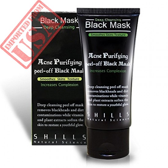 SHILLS Blackhead R Activated Charcoal, Deep Cleansing Purifying, Peel-Off Black Face Mask, Natural, Oil-Control (50ml)