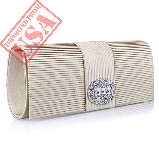 Buy Ladies' Designer Pleated Satin Evening Bags Online in Pakistan