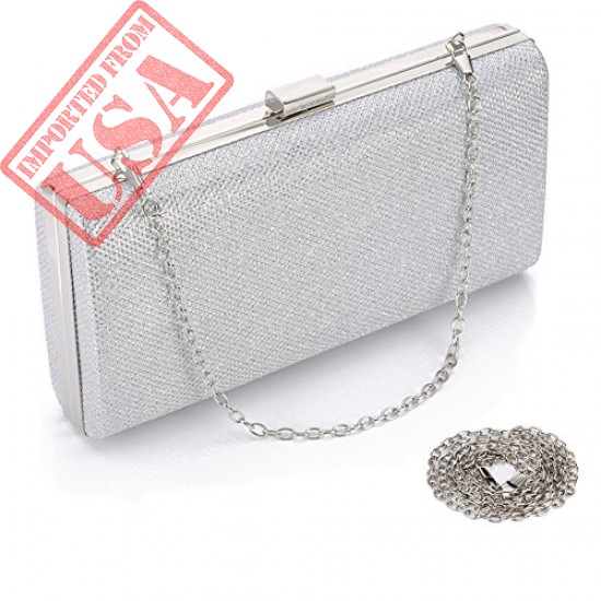 Womens Vintage Envelope Clutch Silver Evening Handbag For Cocktail ...
