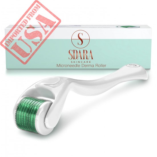 Sdara Derma Roller 540 Titanium 0.25mm Micro Needle Cosmetic Microdermabrasion Tool For Face - Includes Storage Case