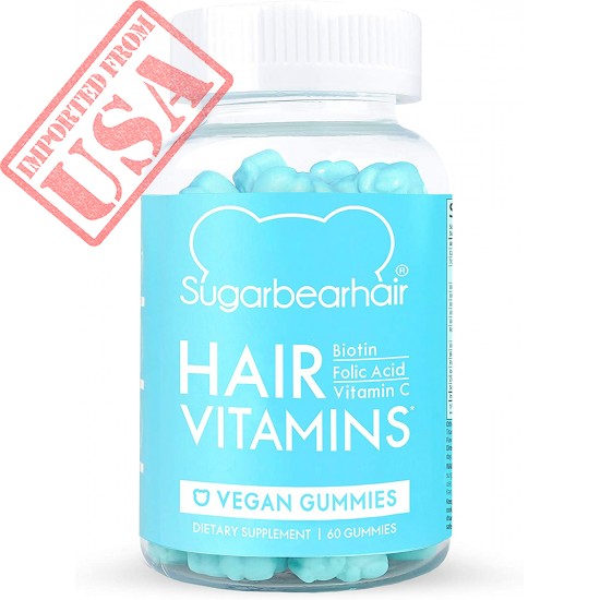 SugarBearHair Vitamins, Vegan Gummy Hair Vitamins with Biotin, Vitamin D, Vitamin B-12, Folic Acid, Vitamin A (1 Month Supply)