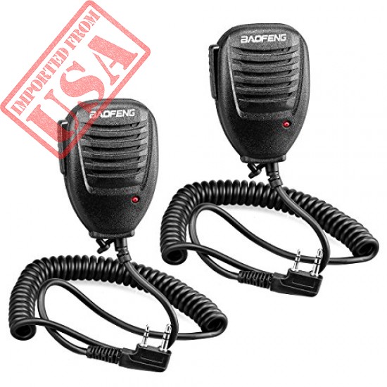 Walkie Talkie Handheld Speaker Mic, Shoulder Microphone for BaoFeng UV-5R 5RA 5RB 5RC 5RD 5RE 5REPLUS 3R+ Two Way Radio Accessories (2 Pack)