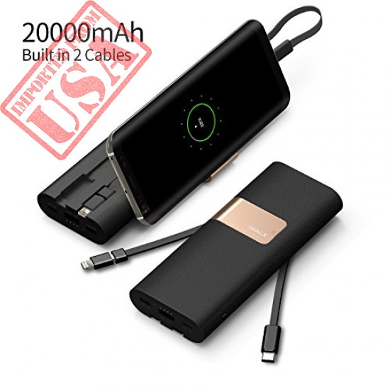 BUY IWALK 20000MAH POWER BANK QUICK CHARGE QC3.0/2.0 BUILT-IN TYPE-C & MICRO USB CABLES, PORTABLE CHARGER EXTERNAL BATTERY PACK COMPATIBLE WITH IPHONE XS X 8 7 6 5 SE PLUS,SAMSUNG S9/S8/S7 IMPORTED FROM USA