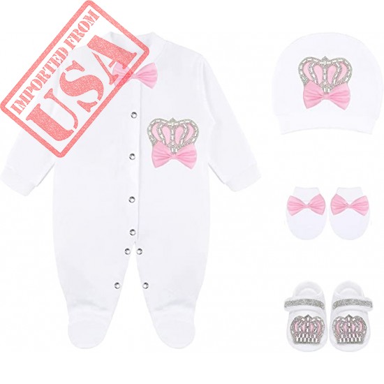 Lilax Baby Girl Newborn Jewels Layette 4 Piece Gift Set