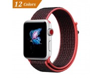 Nylon Sport Loop with Hook and Loop Fastener Adjustable Closure Wrist Strap Replacment Band for iWatch Series 1/2/3, 42mm by QIENGO now in Pakistan