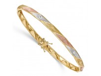 Buy ICE CARATS 14kt Yellow Gold White Rose Flex Bangle Bracelet Online in Pakistan