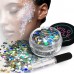 Cosmetic Glitter For Face, Body and Hair - Chunky Silver Holographic Glitter Mix - Versatile Festival Accessories, Rave Glitter and Beauty Makeup - Includes Long Lasting Fix Gel So You Can Shimmer Str