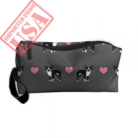 Buy Styleforyou Travel Makeup Grey Boston Terrier Love Hearts Cosmetic Pouch Online in Pakistan