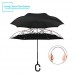 ZOMAKE Double Layer Inverted Umbrella, Windproof Reverse Folding Umbrella with C shape Handle, Self Standing, Inside Out, Hand Free with Carrying Bag (Hibiscus)