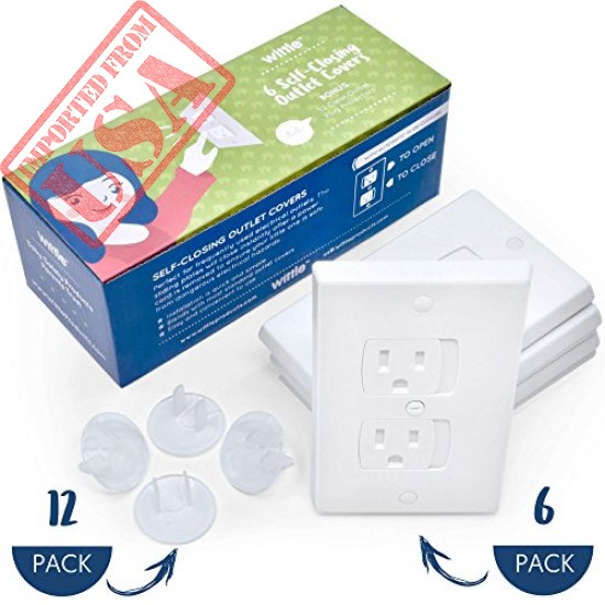 Shop Wittle Self Closing Outlet Covers | Baby Proofing Outlets with Electrical Child Safety Kit, Imported from USA