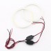 Qasim 2 Pcs White 80MM Car Angel Eyes Halo Rings COB Light Circle Ring Headlight Lamp with Plastic Cover 12V 24V