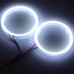 Qasim 2 Pcs White 80MM Car Angel Eyes Halo Rings COB Light Circle Ring Headlight Lamp with Plastic Cover 12V 24V