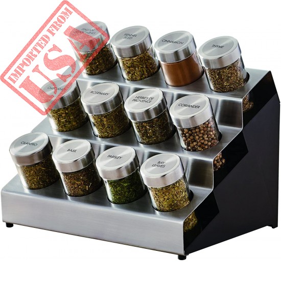 Kamenstein Tilt Revolving Tower with Free Spice Refills for 5 Years, 12-Jar, Assorted