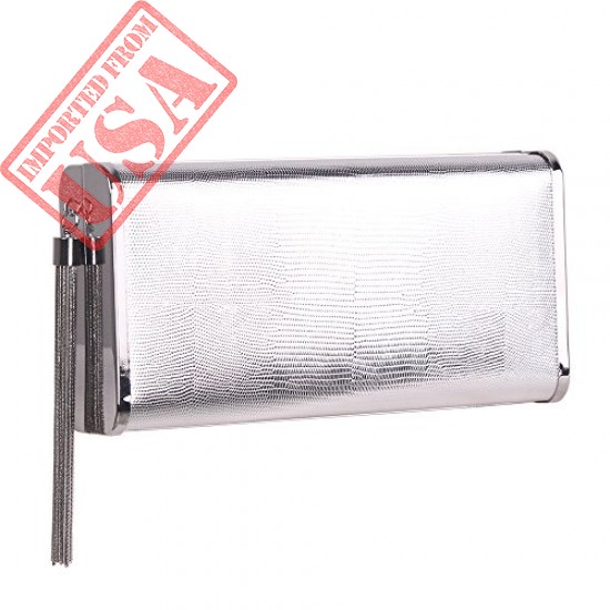 Buy Sparkly Silver Clutch Purse Handbag with Metal Tassel for Women Online in Pakistan