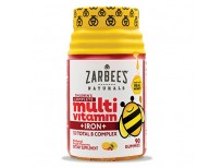 Zarbee's Naturals Children's Complete Multivitamin + Iron Gummies with Our Total B Complex and Essential Vitamins, Natural Fruit Flavors, 90 Gummies