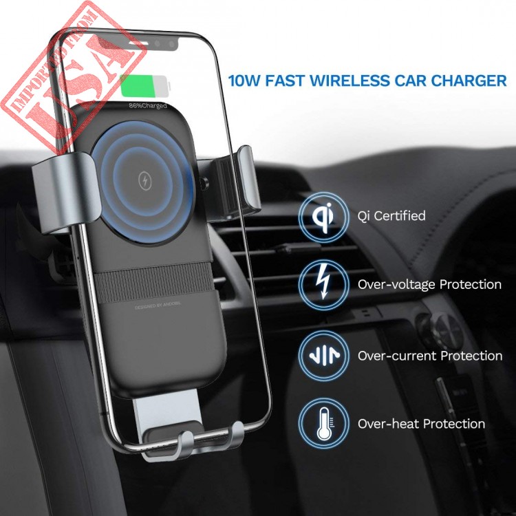 Wireless Car Charger, Andobil Qi Fast Charging Car Mount with Air Vent ...