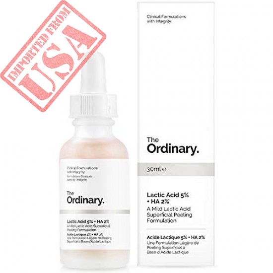 The Ordinary Lactic Acid 5% + Ha 2% 30ml - A Mild Lactic Acid Superficial Peeling Formulation (Pack of 2)