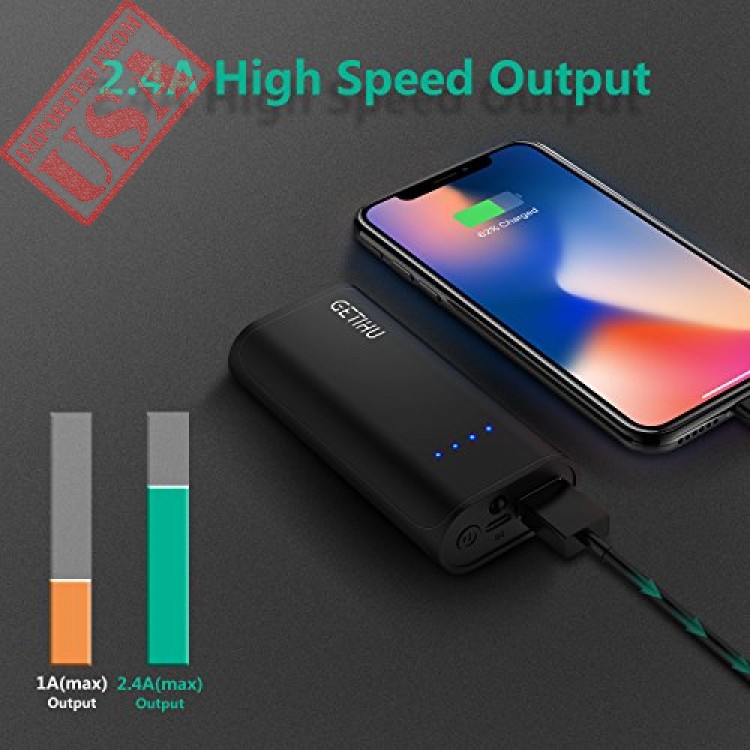 GETIHU Power Bank 5200mAh Portable Charger 2.4A High-Speed Charging ...