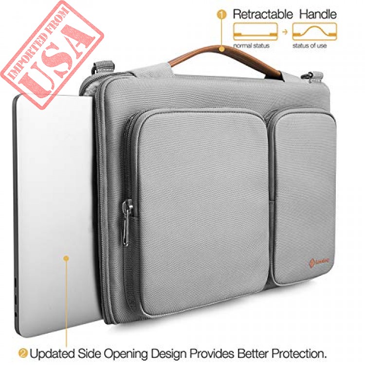 tomtoc 15 Inch Laptop Shoulder Bag with CornerArmor Patent Accessory ...