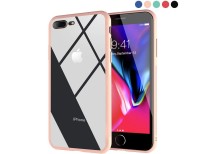 Clear Hybrid Case with Thin Tempered Glass Back Cover and Soft Silicone Rubber Bumper Frame for iPhone 8 Plus/iPhone 7 Plus online in Pakistan