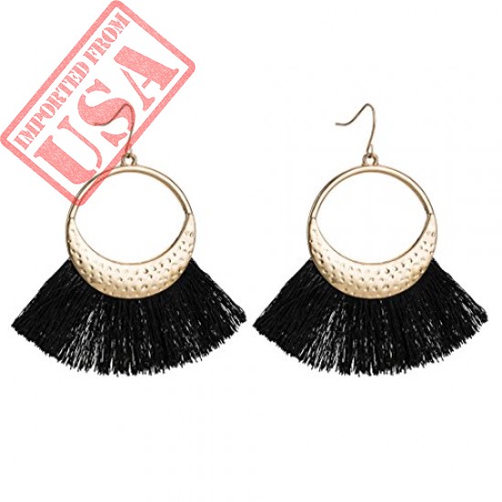 Buy online imported Fan tassel Hoop Earrings in Pakistan