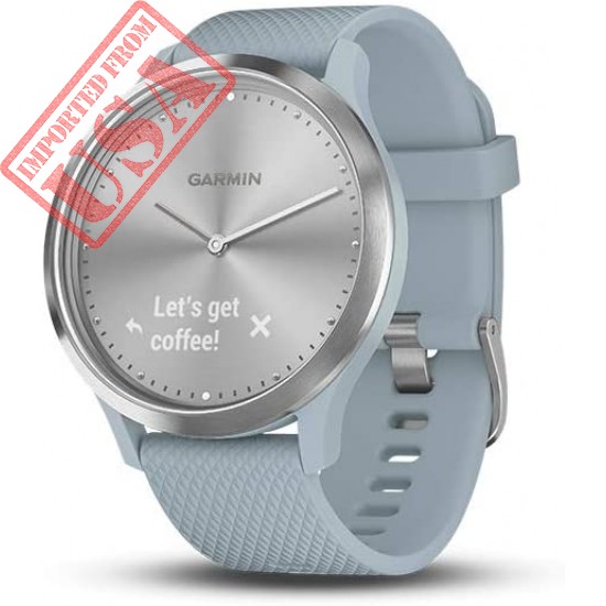 Garmin vivomove HR, Hybrid Smartwatch for Men and Women, Silver with Sea Foam Silicone Band