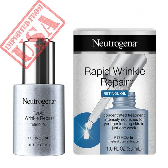 Neutrogena Rapid Wrinkle Repair Anti-Wrinkle Retinol Face Serum Oil, Lightweight Anti-Wrinkle Serum To Remove Dark Spots, Deep Wrinkle Treatment