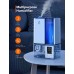 TaoTronics Humidifiers, 4L Cool Mist Ultrasonic Humidifier for Bedroom Home Large Room Baby Room, Quiet Operation, LED Display with Humidistat, Waterless Auto Shut-off (1.06 Gallon, US 110V)