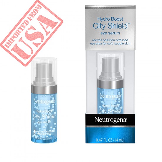 Neutrogena Hydro Boost City Shield Hydrating Eye Serum with Hyaluronic Acid, Antioxidants, and Multivitamin Capsules for Pollution Stressed Skin, Oil-Free and Non-Comedogenic