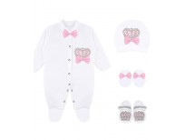 Lilax Baby Girl Newborn Jewels Layette 4 Piece Gift Set