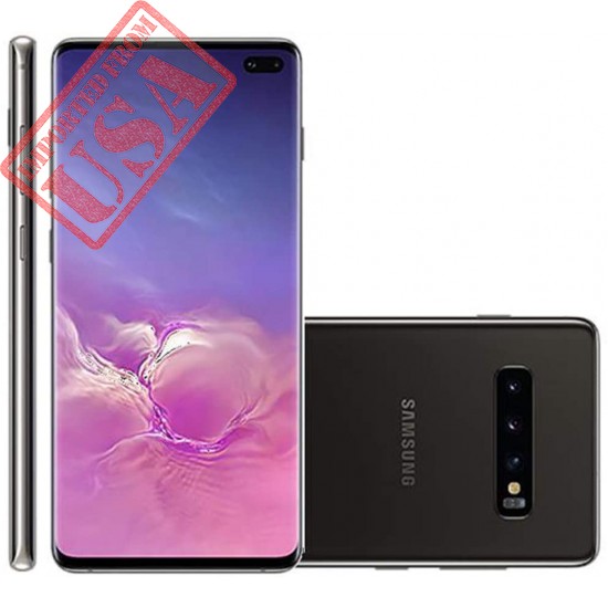 Samsung Galaxy S10+ Plus 128GB+8GB RAM SM-G975F/DS Dual Sim 6.4" LTE Factory Unlocked Smartphone International Model, No Warranty (Prism Black)