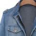 Plus Size Ladies Denim Oversize Jeans Chain Jacket Womens Pocket Coat Winter Warm Parka Classic Jacket Casual Thick Long Sleeve Cardigan Outwear