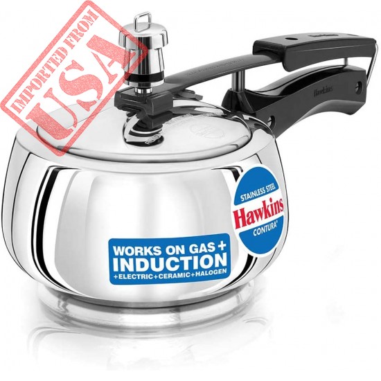 Hawkins Contura Stainless Steel Pressure Cooker For Induction, Gas And Electric Stoves (1.5 Liter)