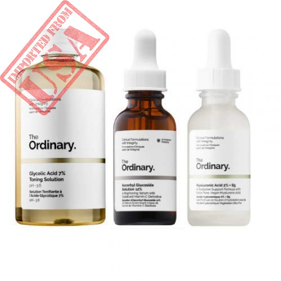 The Ordinary Face Serum Set! Ascorbic Acid 8%+Alpha Arbutin 2%! Hyaluronic Acid 2%+B5! Glycolic Acid 7% Toning Solution! Help Fight Visible Blemishes And Improved Skin Radiance!