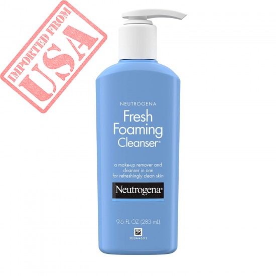 Neutrogena Fresh Foaming Facial Cleanser & Makeup Remover with Glycerin, Oil-, Soap- & Alcohol-Free Daily Face Wash Removes Dirt, Oil & Waterproof Makeup, Non-Comedogenic