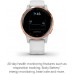 Garmin 010-02172-21 Vivoactive 4S, Smaller-Sized GPS Smartwatch, Features Music, Body Energy Monitoring, Animated Workouts, Pulse Ox Sensors, Rose Gold with White Band