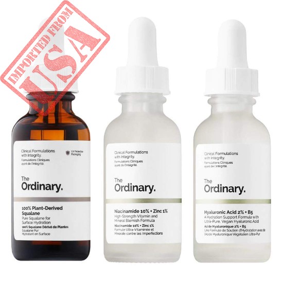 The Ordinary Face Serum Set! 100% Plant-Derived Squalane Prevent Ongoing Loss Of Hydration! Niacinamide 10% + Zinc 1% Reduces Skin Blemishes! Hyaluronic Acid 2% + B5 Enhanced Hydration!