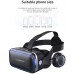 VR Headset for Cellphone, Adjustable 3D VR Glasses with Headphone for Mobile Games and Movies, Compatible 4.7-6.5 inch Screen iPhone & Android, Works with Google Cardboard, Black