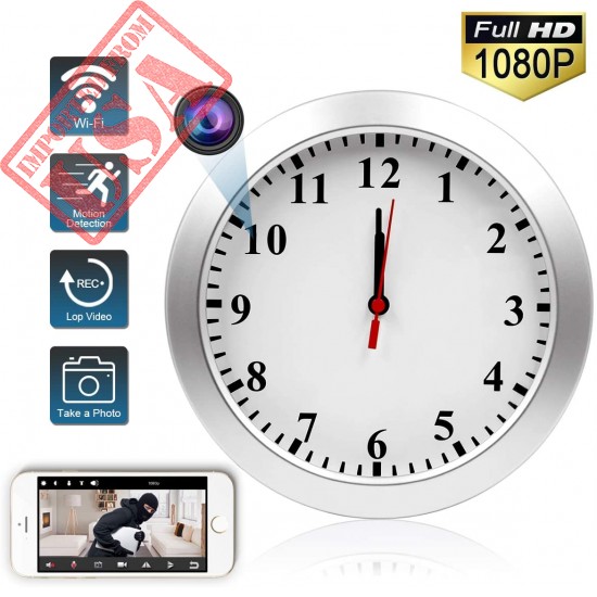 Shop Wifi Spy Camera Wall Clock for Home and Office Sale in Pakistan