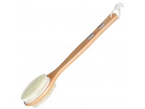 Shower Body Exfoliating Brush，Bath Back Cleaning Scrubber with Upgrade Long Bamboo Handle，Dry or Wet Skin Exfoliator Brush with Soft and Stiff Bristles Back Washer for Men Women