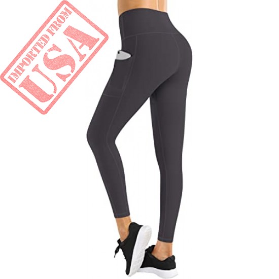 Fengbay High Waist Yoga Pants with Pockets, Capri Leggings for Women Tummy Control Running 4 Way Stretch Workout Leggings