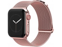 TalkWorks Compatible for Apple Watch Band 42mm / 44mm Comfort Fit Mesh Loop Stainless Steel Adjustable Magnetic Strap for iWatch Series 6, 5, 4, 3, 2, 1, SE - Rose Gold