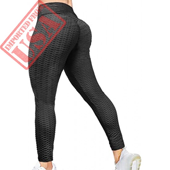 Booty Yoga Pants Women,High Waisted Ruched Butt Lift Textured Scrunch Tummy Control Slimming Leggings Workout Tights