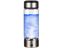 DQXY Hydrogen Water Bottle Hydrogen Water Machine Portable Water Ions Generator Glass Cup for Home Travel（Silver）