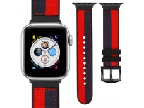 Misker Compatible with Apple Watch Band 38mm 40mm 42mm 44mm, Sweatproof Genuine Nylon and Rubber Hybrid Band Strap Compatible with iWatch Series 5 4 3 2 1