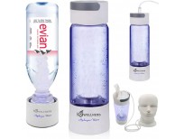 H2Wellness - Hydrogen Water Bottle Machine Generator SPE PEM Advanced Technology, Vent With Inhaler Adapter (White - Borosilicate)