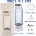 H2Wellness - Hydrogen Water Bottle Machine Generator SPE PEM Advanced Technology, Vent With Inhaler Adapter (White - Borosilicate)