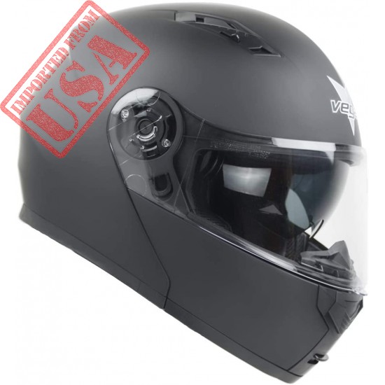 Vega Helmets Spark Advantage Full Face Modular Motorcycle Helmet w/Sunshield, Matte Black XS