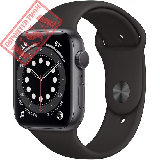 New Apple Watch Series 6 (GPS, 44mm) - Space Gray Aluminum Case with Black Sport Band